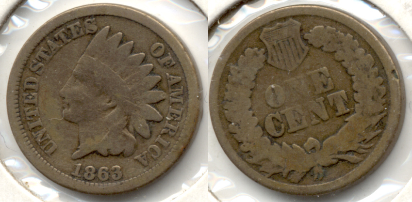 1863 Indian Head Cent Good-4 ft