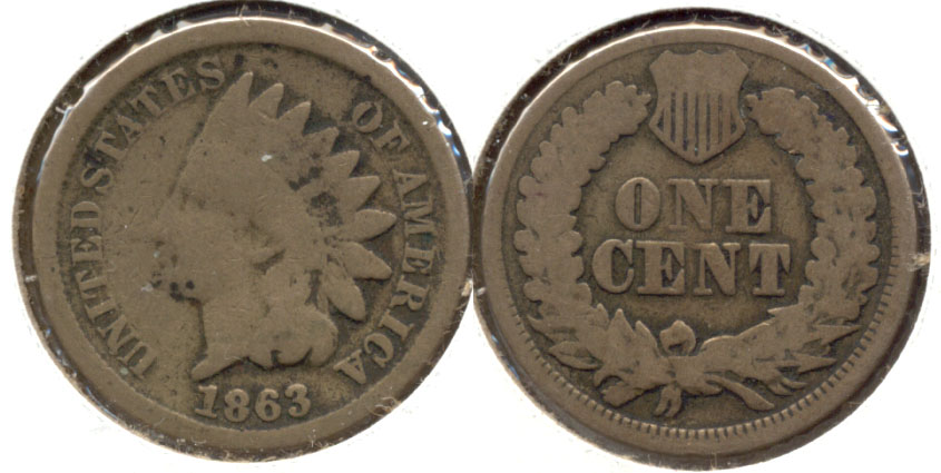1863 Indian Head Cent Good-4 g