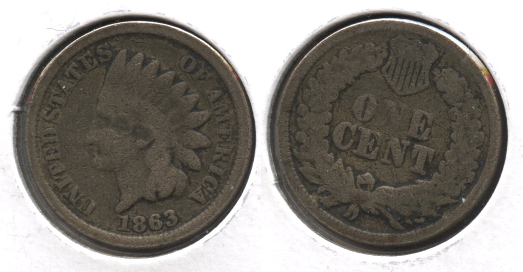 1863 Indian Head Cent Good-4 #gs Obverse Bump