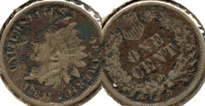 1863 Indian Head Cent Good-4 p Dark