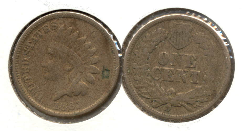 1863 Indian Head Cent VF-20 d Porous