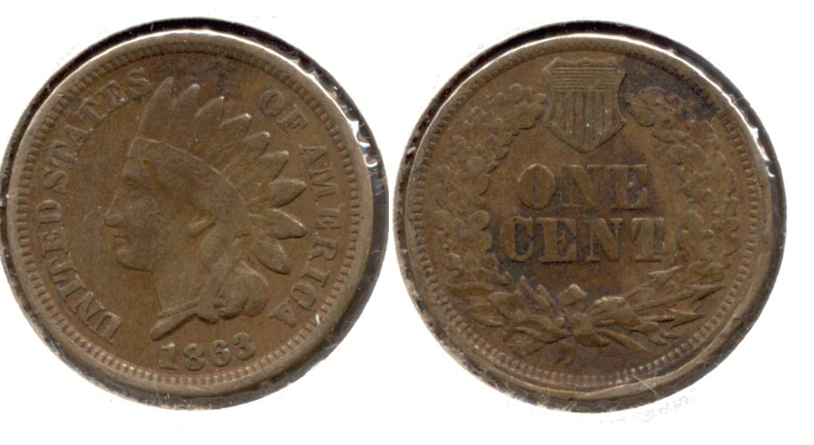 1863 Indian Head Cent VG-8 p