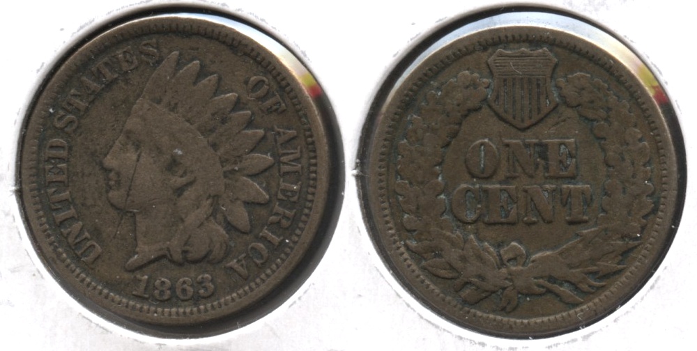 1863 Indian Head Cent VG-8 #z Old Scratch