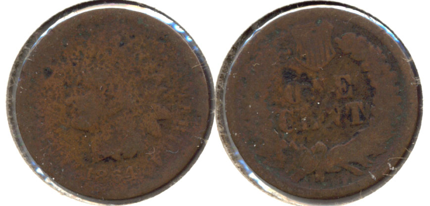 1864 L Indian Head Cent AG-3 a