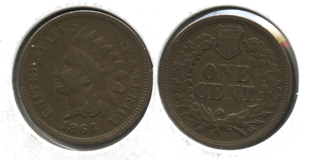 1864 L Indian Head Cent Fine-12 #d Obverse Scratch