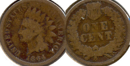 1864 L Indian Head Cent Good-4