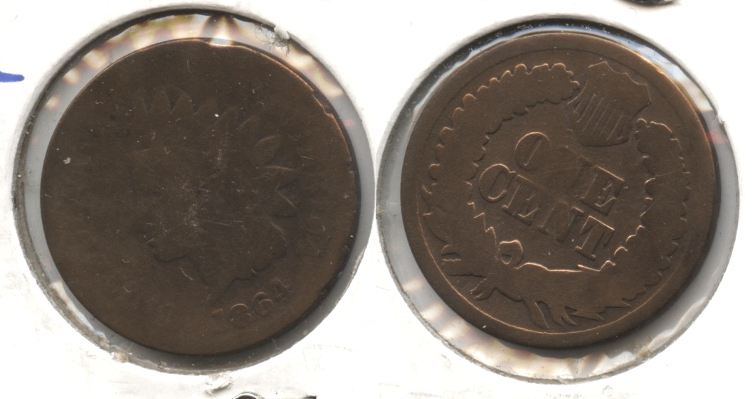 1864 Bronze Indian Head Cent AG-3 #al Cleaned