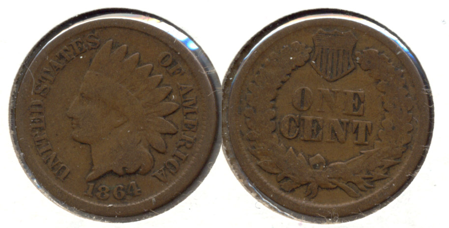 1864 Bronze Indian Head Cent Good-4 ar