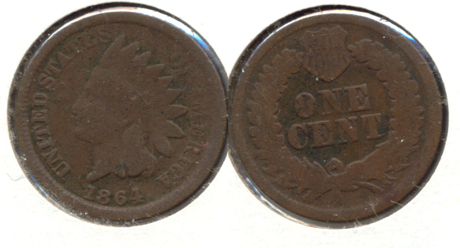 1864 Bronze Indian Head Cent Good-4 au