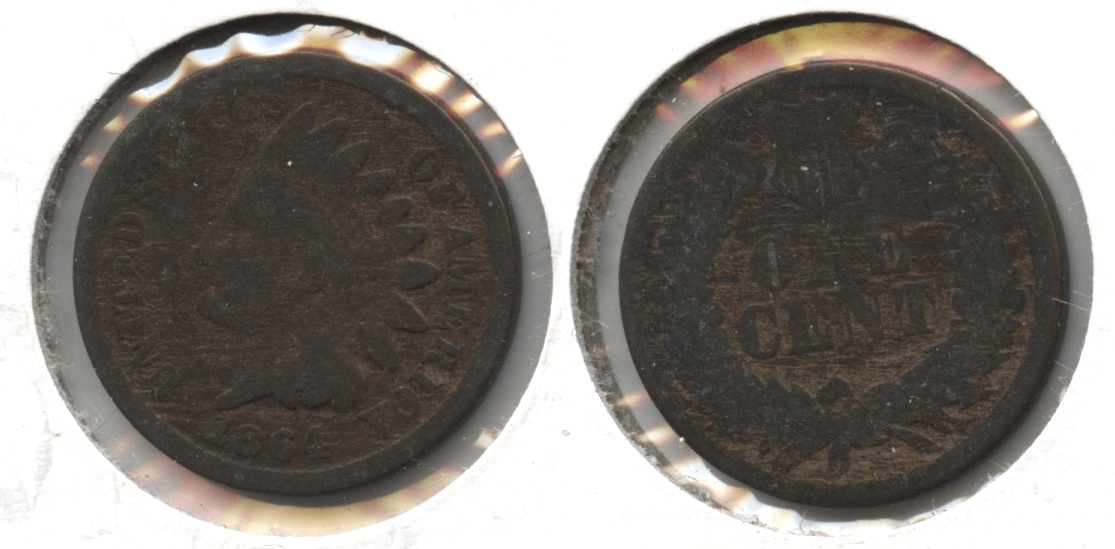 1864 Bronze Indian Head Cent Good-4 #be