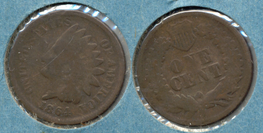 1864 Bronze Indian Head Cent Good-4 c