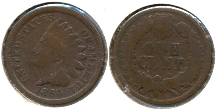 1864 Bronze Indian Head Cent Good-4 d