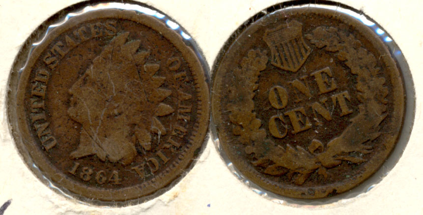 1864 Bronze Indian Head Cent Good-4 o