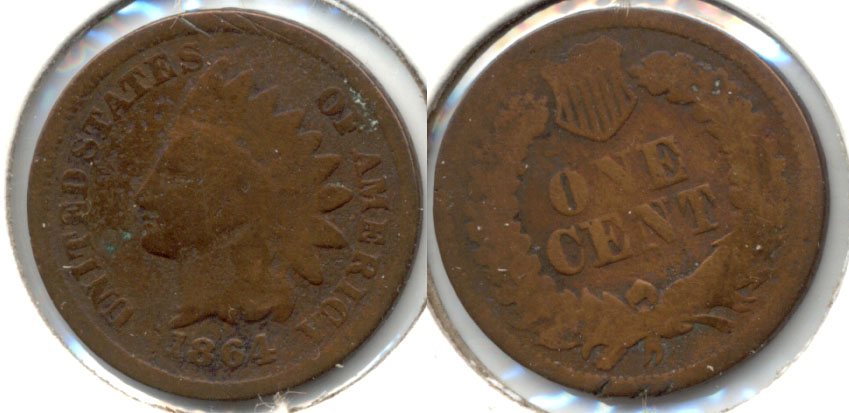 1864 Bronze Indian Head Cent Good-4 s
