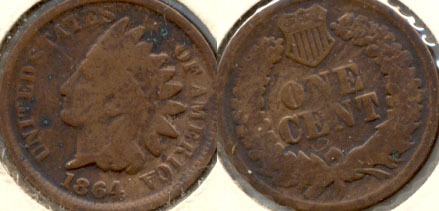 1864 Bronze Indian Head Cent Good-4 t