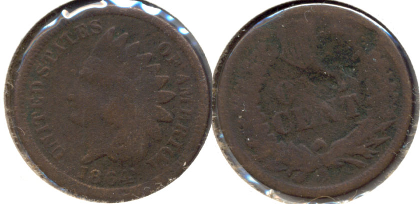 1864 Bronze Indian Head Cent Good-4 w