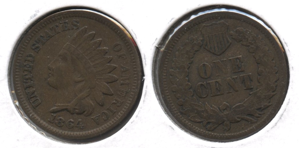 1864 Bronze Indian Head Cent VF-20 #d
