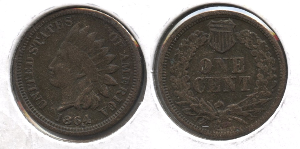 1864 Bronze Indian Head Cent VF-20 #e Porous