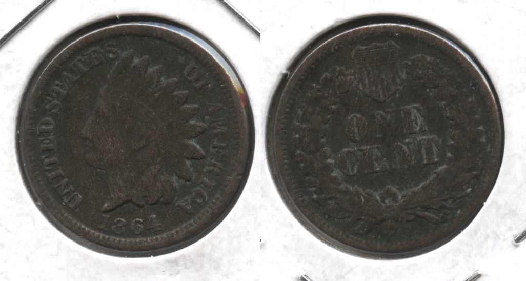 1864 Bronze Indian Head Cent VG-8 #j Porous