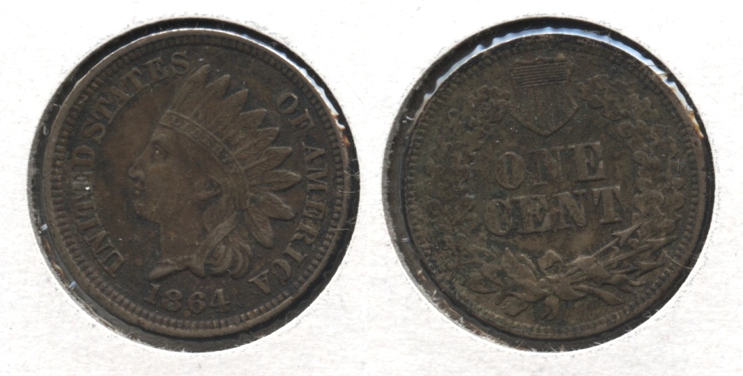 1864 Copper Nickel Indian Head Cent AU-50 #a Dark