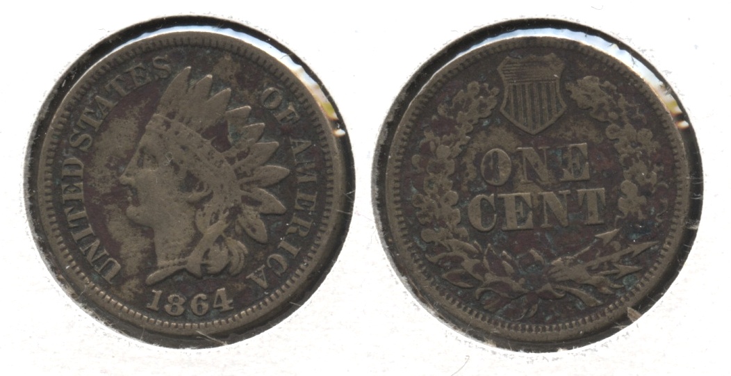 1864 Copper Nickel Indian Head Cent Fine-12 #i Rough