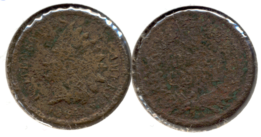 1864 Copper Nickel Indian Head Cent Good-4 ad Porous