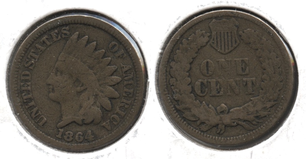 1864 Copper Nickel Indian Head Cent Good-4 #au
