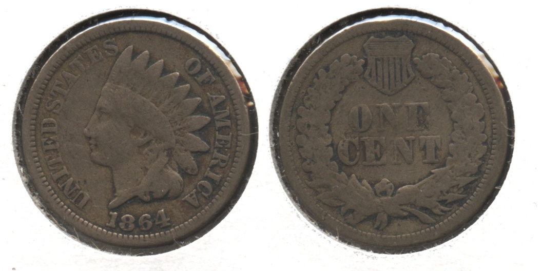 1864 Copper Nickel Indian Head Cent Good-4 #bm