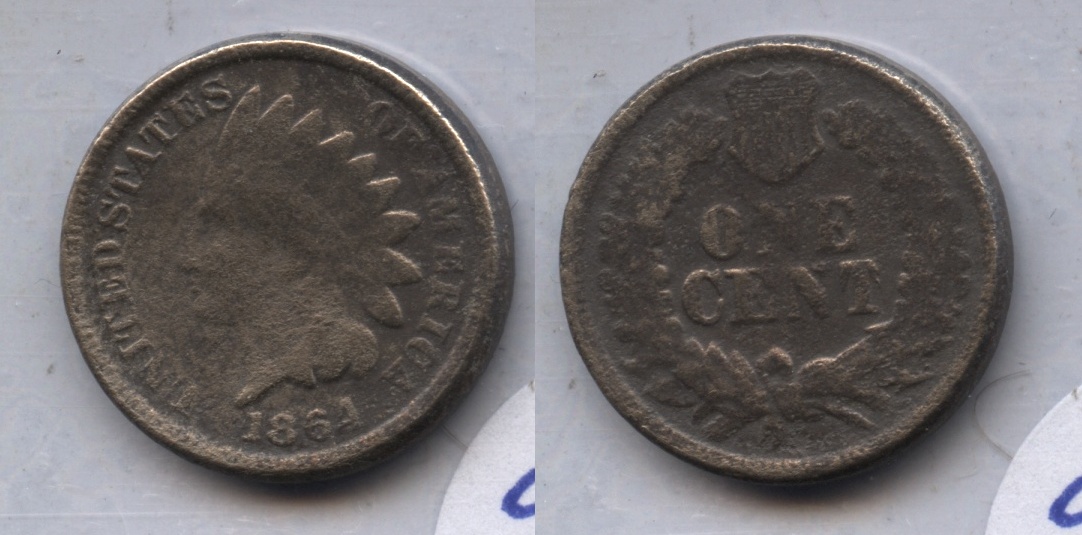 1864 Copper Nickel Indian Head Cent Good-4 #bp Porous