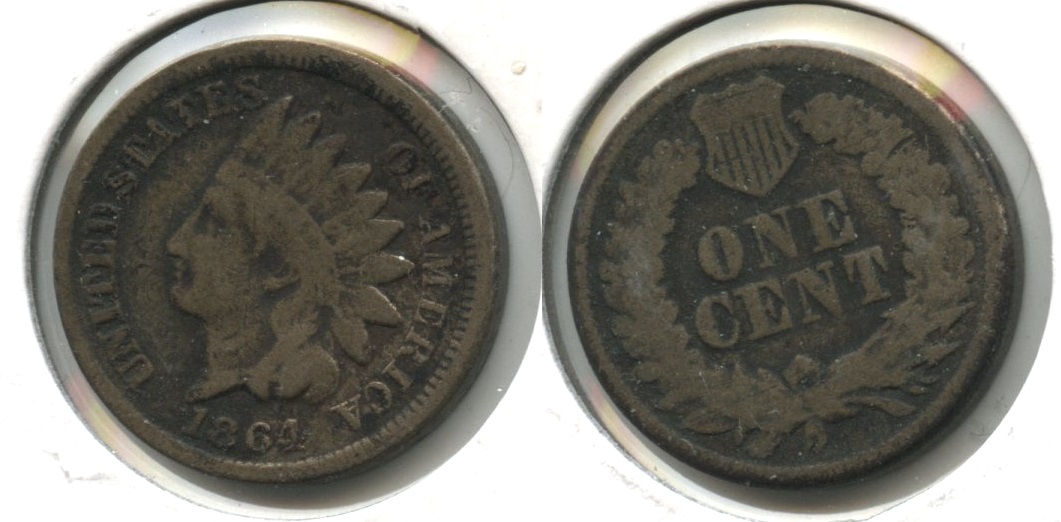 1864 Copper Nickel Indian Head Cent Good-4 #bv Dark Fields