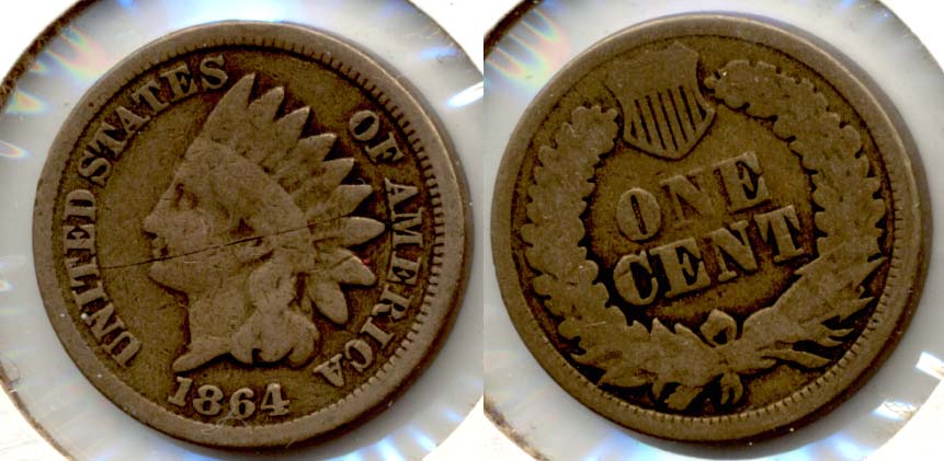 1864 Copper Nickel Indian Head Cent Good-4 y Obverse Scratch