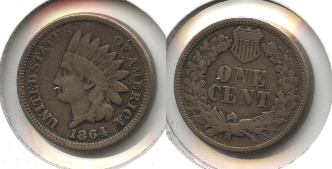 1864 Copper Nickel Indian Head Cent VF-20 #b