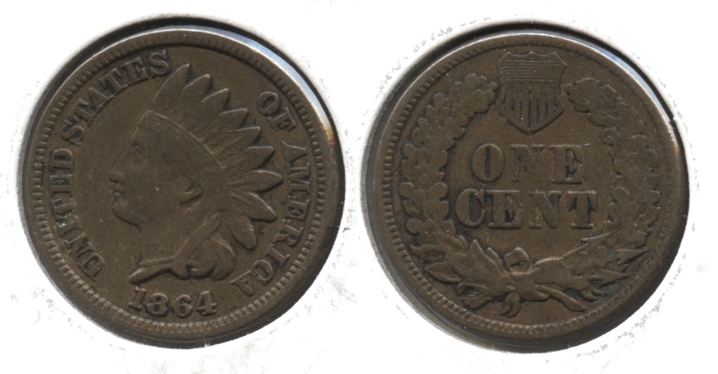 1864 Copper Nickel Indian Head Cent VF-20 #e