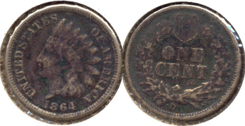 1864 Copper Nickel Indian Head Cent VG-8 c Dark