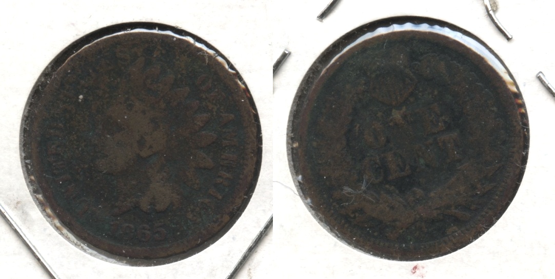 1865 Indian Head Cent Good-4 #ay Dark