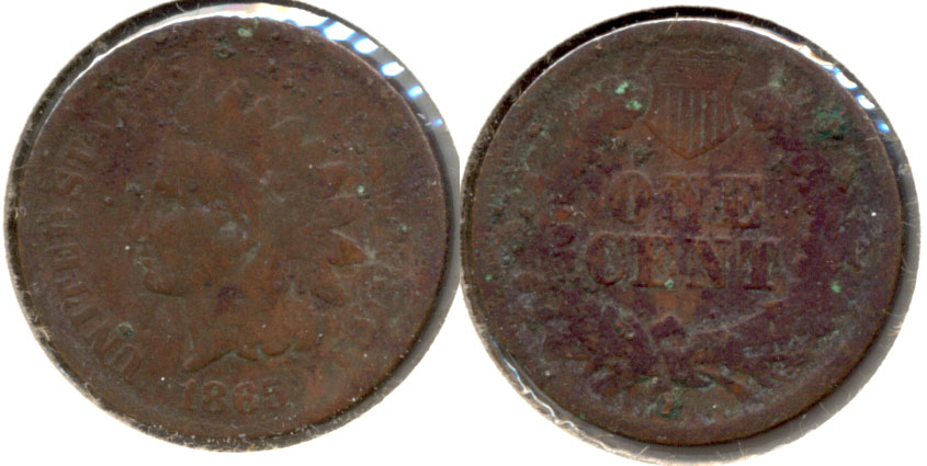 1865 Indian Head Cent Good-4 b Verdigris