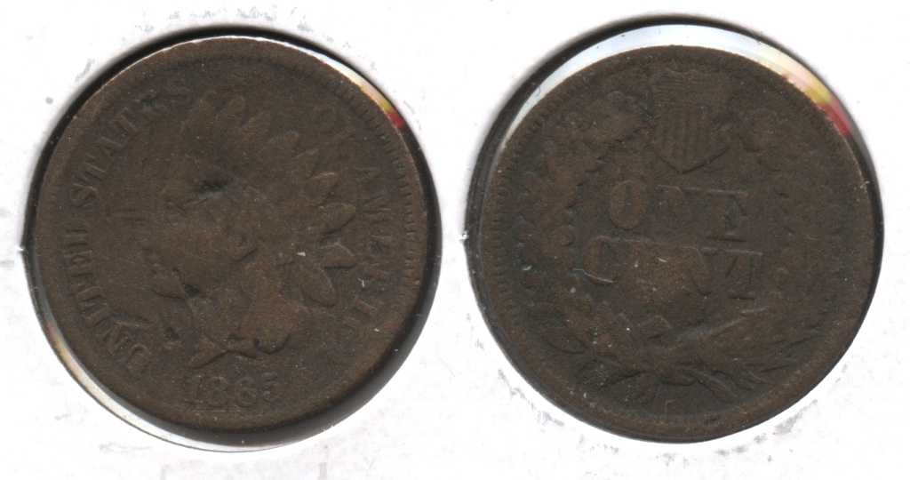 1865 Indian Head Cent Good-4 #bd Rough