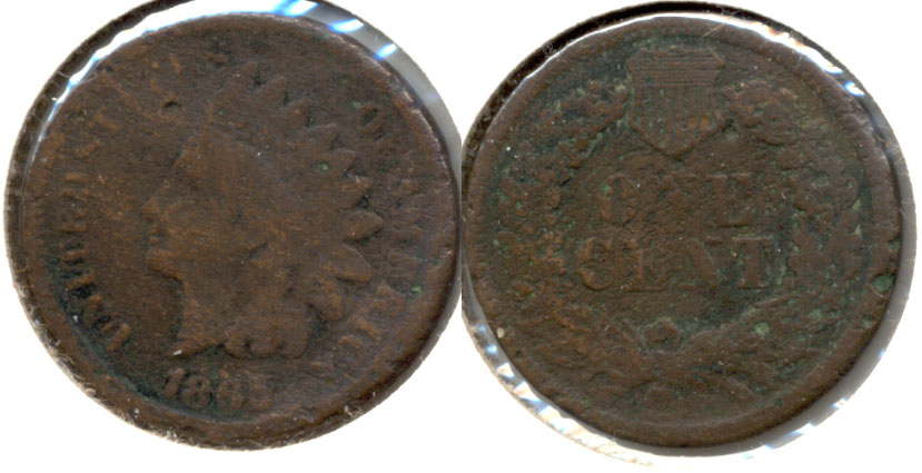 1865 Indian Head Cent Good-4 f Porous