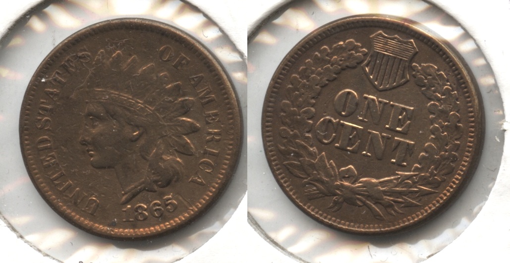 1865 Indian Head Cent VF-20 #e Cleaned