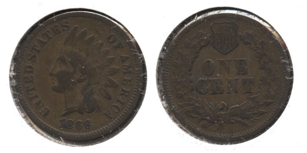 1866 Indian Head Cent Fine-12 #c