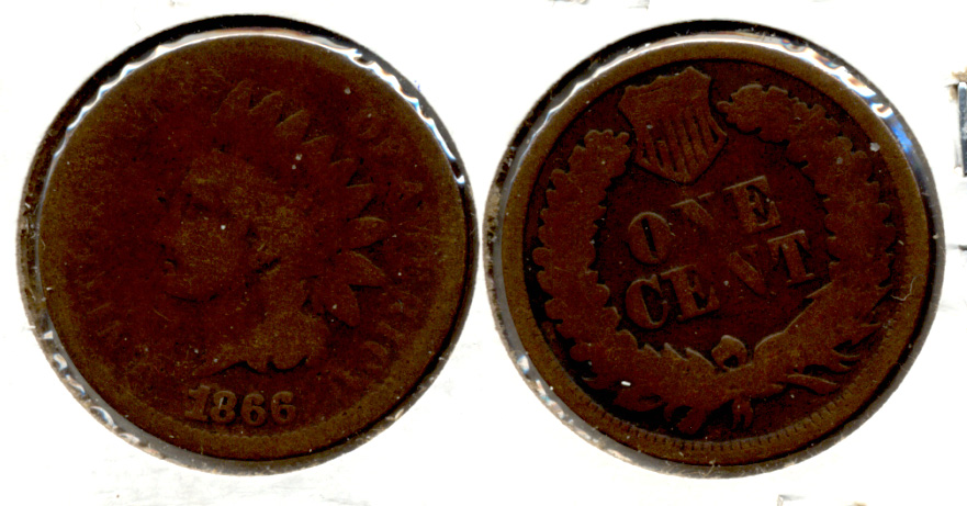 1866 Indian Head Cent Good-4 f