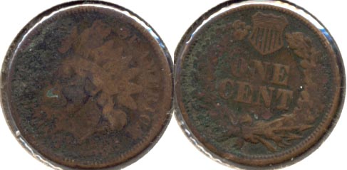 1866 Indian Head Cent VG-8 b Dark