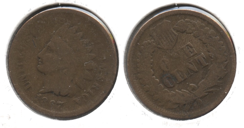 1867 Indian Head Cent AG-3 #e