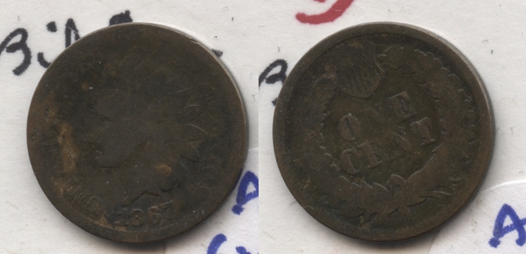 1867 Indian Head Cent AG-3 #g