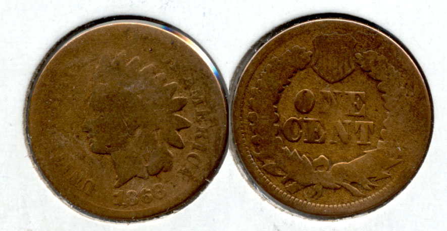 1868 Indian Head Cent AG-3 a Cleaned