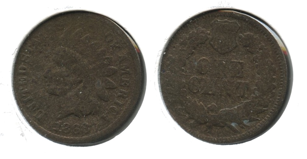 1868 Indian Head Cent Fair-2 #e