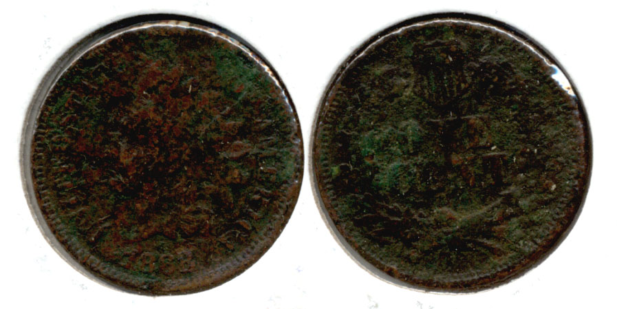 1868 Indian Head Cent Good-4 c Dark