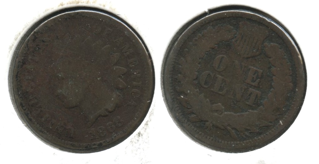 1868 Indian Head Cent Good-4 #u Dark
