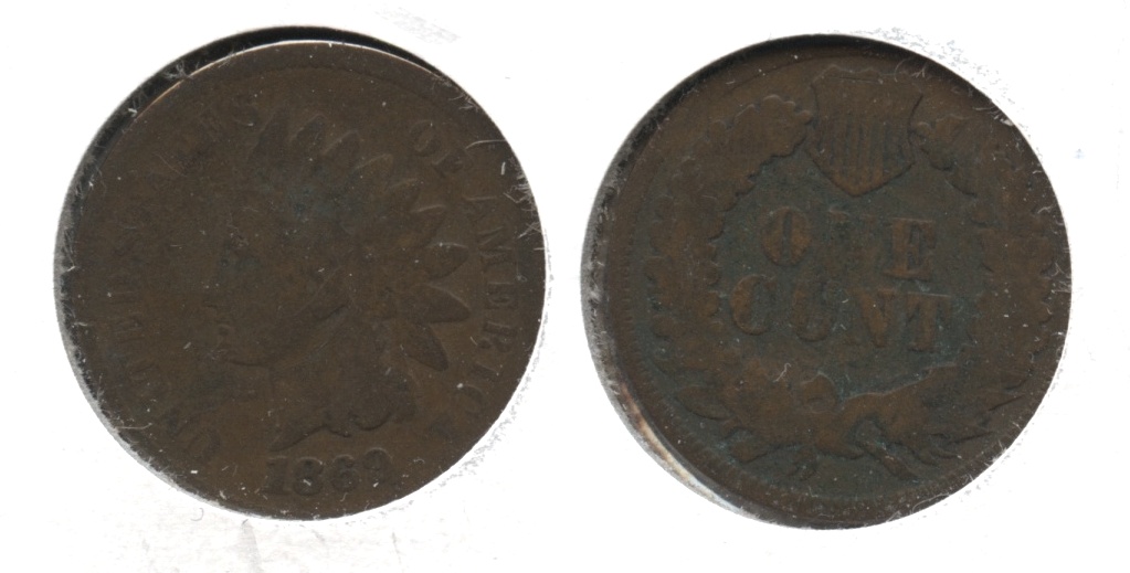 1869 Indian Head Cent AG-3 #h