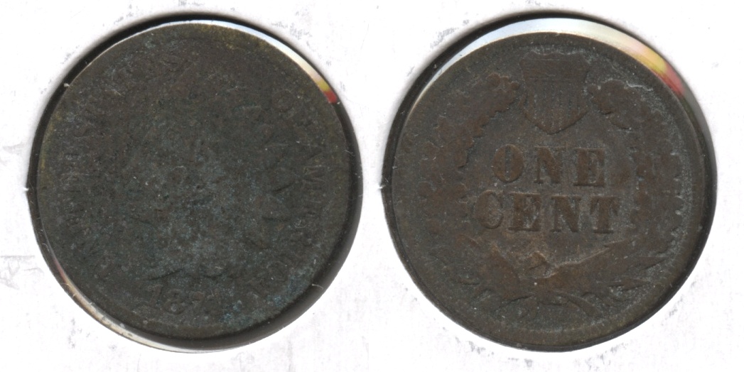 1871 Indian Head Cent AG-3 #b Dark